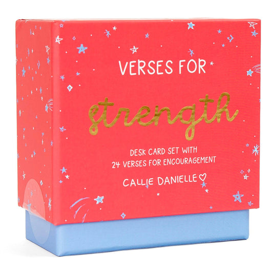 Verses for Strength – Bible Verse Card Set + Display Stand