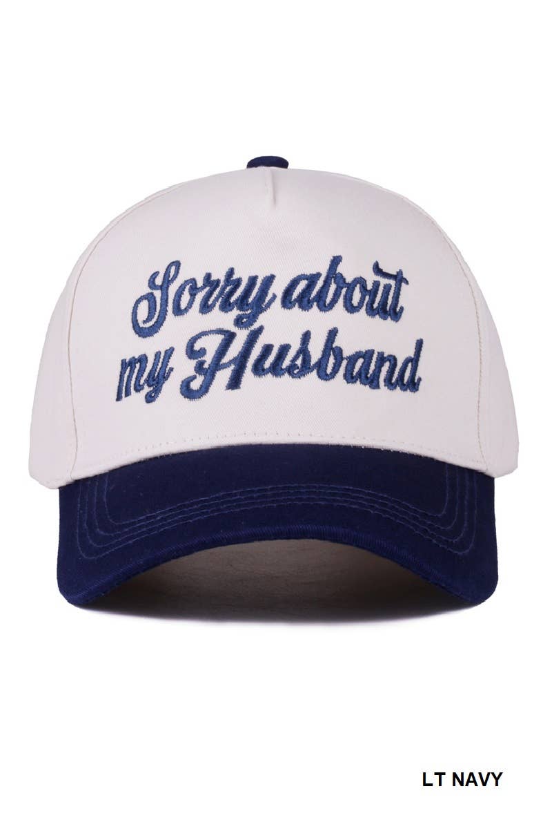 Sorry About My Husband Two Tone Canvas Cotton Cap