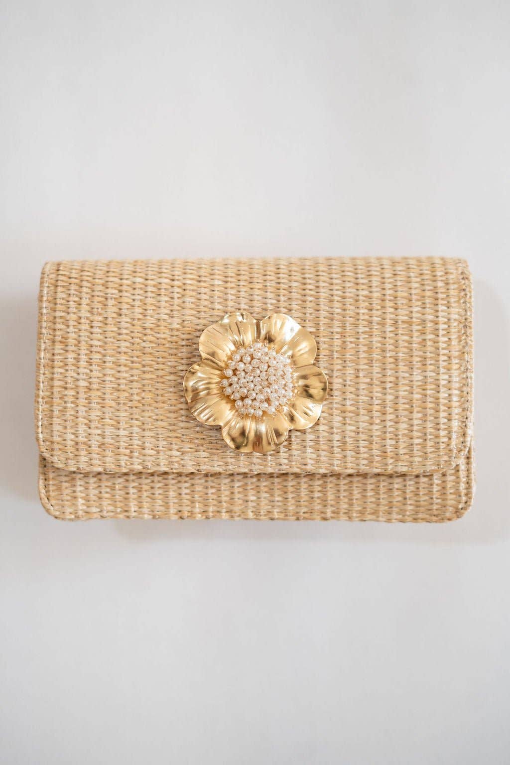 Ruby Straw Clutch- Gold Charm