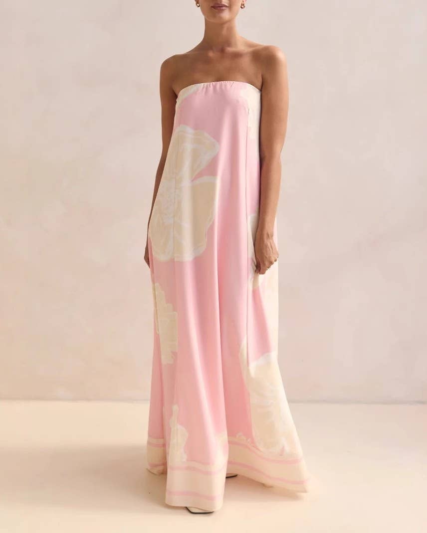 Summer Sexy Tube Top Printed Swing Dress
