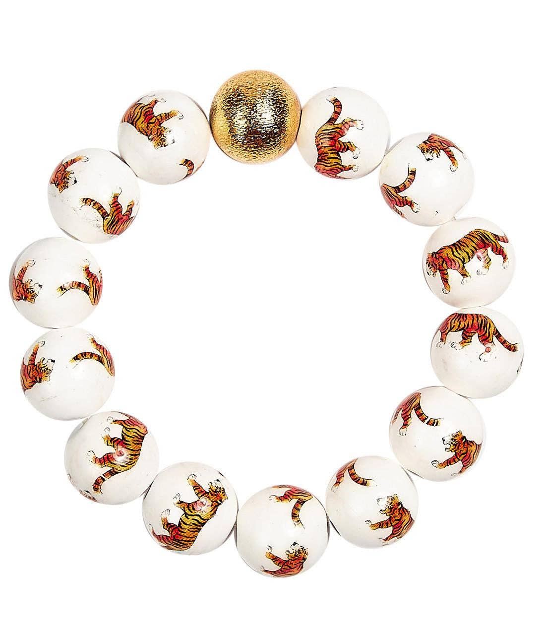 Georgia Beaded Gameday Bracelet - Tiger  - 14mm - WS