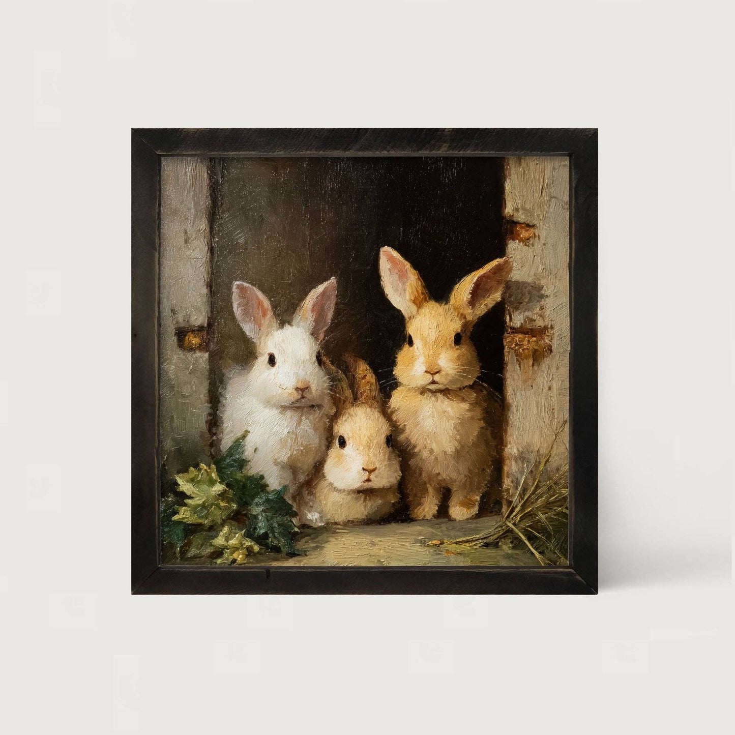Three Rabbits in Doorway
