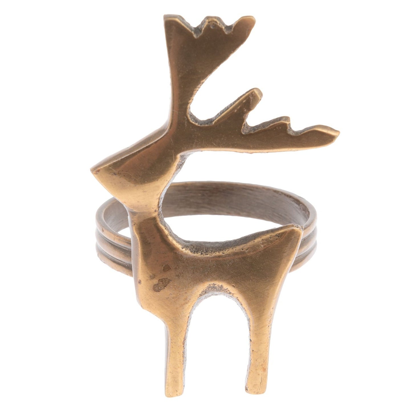 REINDEER NAPKIN RINGS S4 BRONZE (H25)