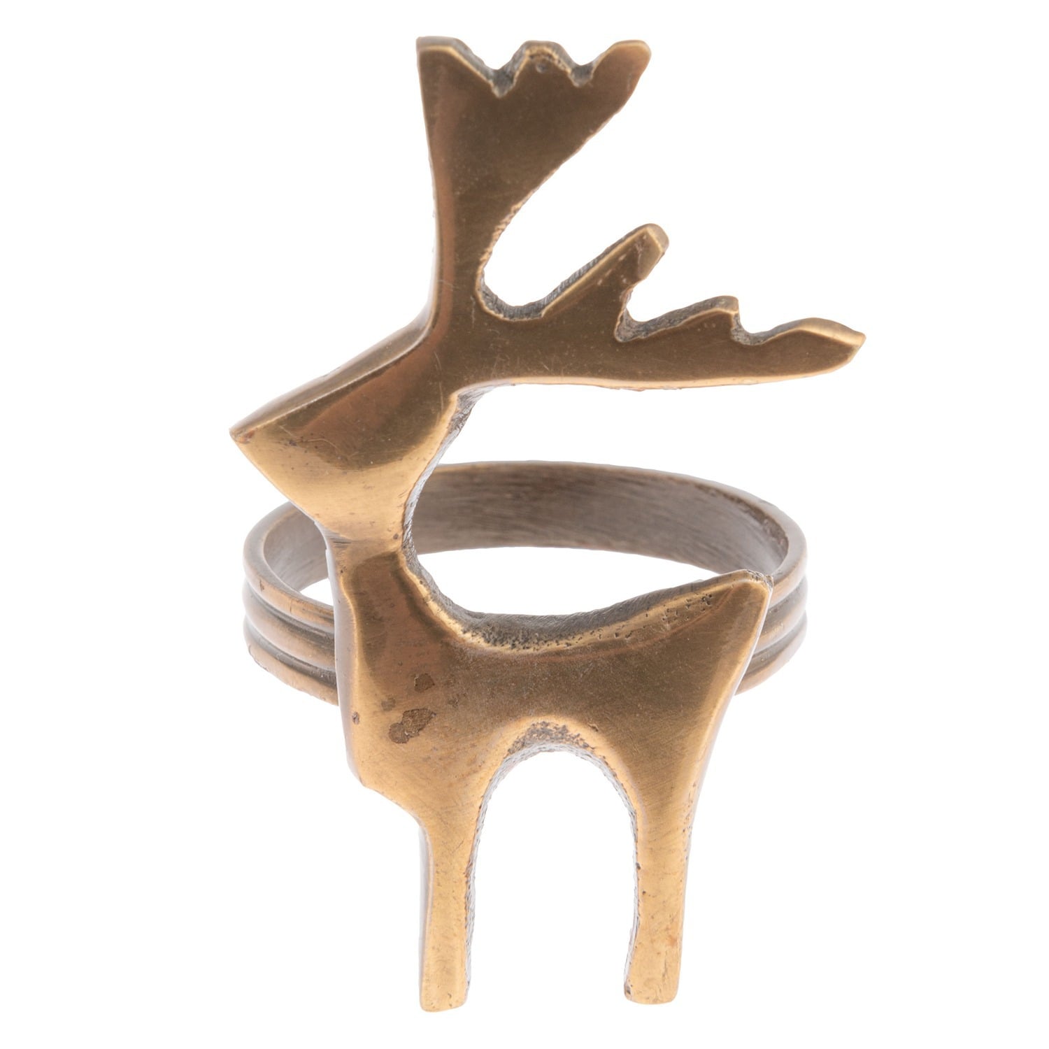 REINDEER NAPKIN RINGS S4 BRONZE (H25)
