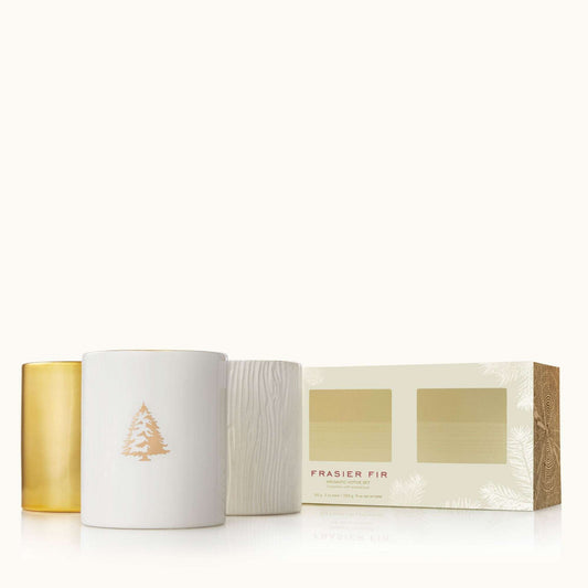Frasier Fir Gilded Poured Candle Trio Set